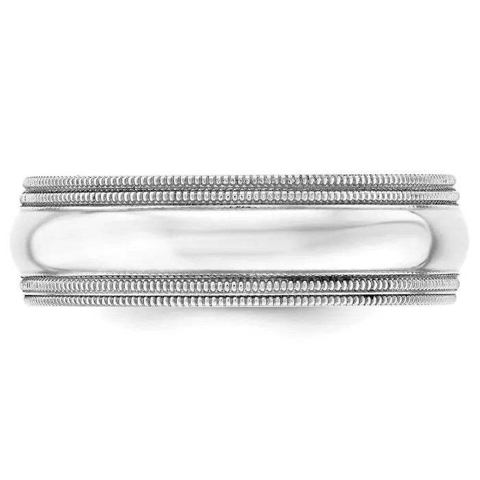Rings Goldia Solid 10K White Gold 7mm Double Milgrain Comfort Fit MensWomens Wedding Band Ring Size 7 Rings Goldia Solid 10K White Gold 7mm Double Milgrain Comfort Fit MensWomens Wedding Band Ring Size 7