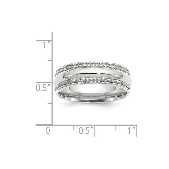 Rings Goldia Solid 10K White Gold 7mm Double Milgrain Comfort Fit MensWomens Wedding Band Ring Size 7 Rings Goldia Solid 10K White Gold 7mm Double Milgrain Comfort Fit MensWomens Wedding Band Ring Size 7