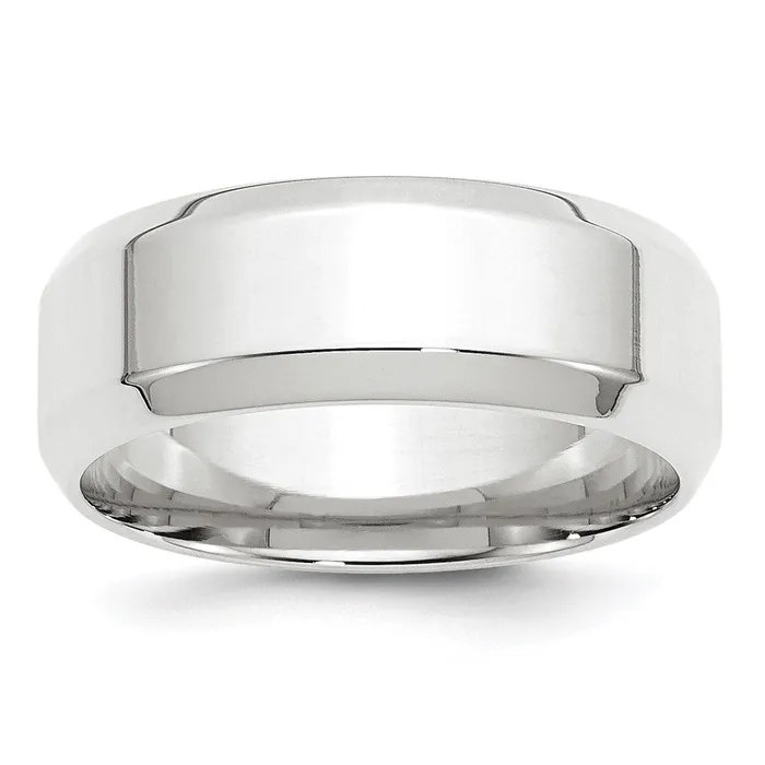 Rings Goldia Solid 10K White Gold 8mm Bevel Edge Comfort Fit MensWomens Wedding Band Ring Size 105 Rings Goldia Solid 10K White Gold 8mm Bevel Edge Comfort Fit MensWomens Wedding Band Ring Size 105