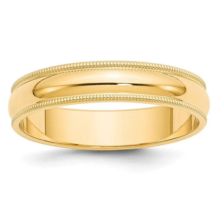 Rings Goldia Solid 10K Yellow Gold 5mm Milgrain Half Round MensWomens Wedding Band Ring Size 13 Rings Goldia Solid 10K Yellow Gold 5mm Milgrain Half Round MensWomens Wedding Band Ring Size 13