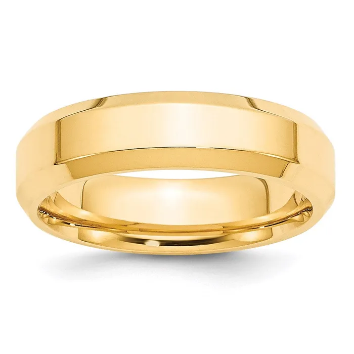 Rings Goldia Solid 10K Yellow Gold 6mm Bevel Edge Comfort Fit MensWomens Wedding Band Ring Size 7 Rings Goldia Solid 10K Yellow Gold 6mm Bevel Edge Comfort Fit MensWomens Wedding Band Ring Size 7
