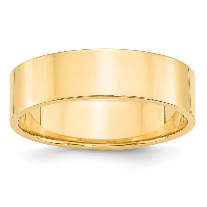 Rings Goldia Solid 10K Yellow Gold 6mm Light Weight Flat MensWomens Wedding Band Ring Size 7 Rings Goldia Solid 10K Yellow Gold 6mm Light Weight Flat MensWomens Wedding Band Ring Size 7