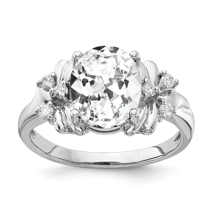 Rings Goldia Solid 14k White Gold 10x8mm Oval Cubic Zirconia AA Simulated CZ Ring Rings Goldia Solid 14k White Gold 10x8mm Oval Cubic Zirconia AA Simulated CZ Ring