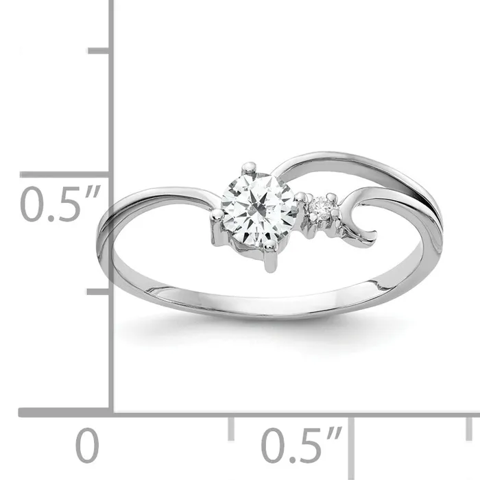 Rings Goldia Solid 14k White Gold 4mm Cubic Zirconia VS Simulated CZ Ring