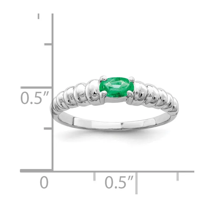 Rings Goldia Solid 14k White Gold 5x3mm Oval Simulated Emerald Ring Rings Goldia Solid 14k White Gold 5x3mm Oval Simulated Emerald Ring
