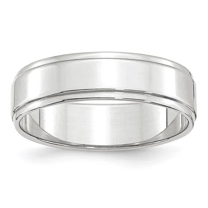 Rings Goldia Solid 14K White Gold 6mm Flat with Step Edge MensWomens Wedding Band Ring Size 11 Rings Goldia Solid 14K White Gold 6mm Flat with Step Edge MensWomens Wedding Band Ring Size 11