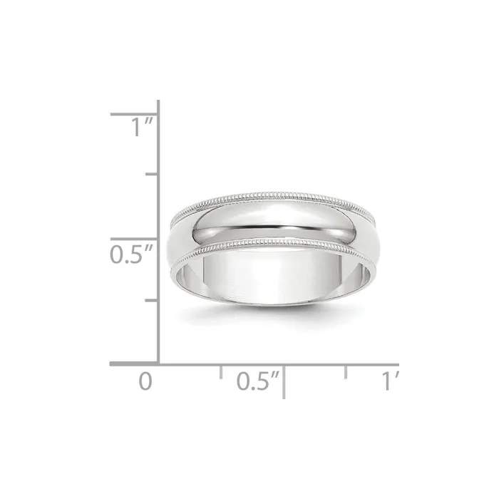 Rings Goldia Solid 14K White Gold 6mm Light Weight Milgrain Half Round MensWomens Wedding Band Ring Size 125 Rings Goldia Solid 14K White Gold 6mm Light Weight Milgrain Half Round MensWomens Wedding Band Ring Size 125