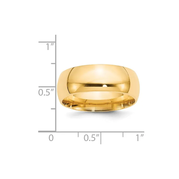 Rings Goldia Solid 14K Yellow Gold 8mm Comfort Fit MensWomens Wedding Band Ring Size 85 Rings Goldia Solid 14K Yellow Gold 8mm Comfort Fit MensWomens Wedding Band Ring Size 85