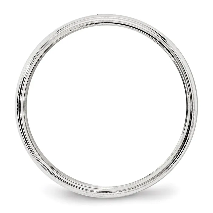 Rings Goldia Solid 18K White Gold 4mm Milgrain Half Round MensWomens Wedding Band Ring Size 125 Rings Goldia Solid 18K White Gold 4mm Milgrain Half Round MensWomens Wedding Band Ring Size 125