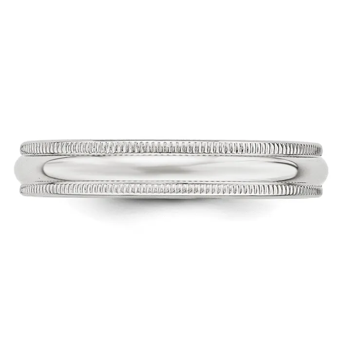 Rings Goldia Solid 18K White Gold 4mm Milgrain Half Round MensWomens Wedding Band Ring Size 125 Rings Goldia Solid 18K White Gold 4mm Milgrain Half Round MensWomens Wedding Band Ring Size 125