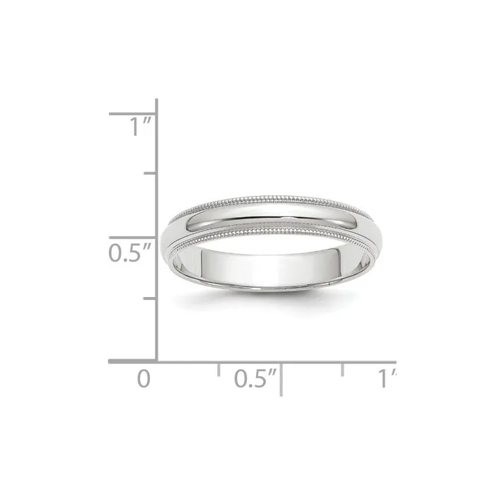 Rings Goldia Solid 18K White Gold 4mm Milgrain Half Round MensWomens Wedding Band Ring Size 125 Rings Goldia Solid 18K White Gold 4mm Milgrain Half Round MensWomens Wedding Band Ring Size 125