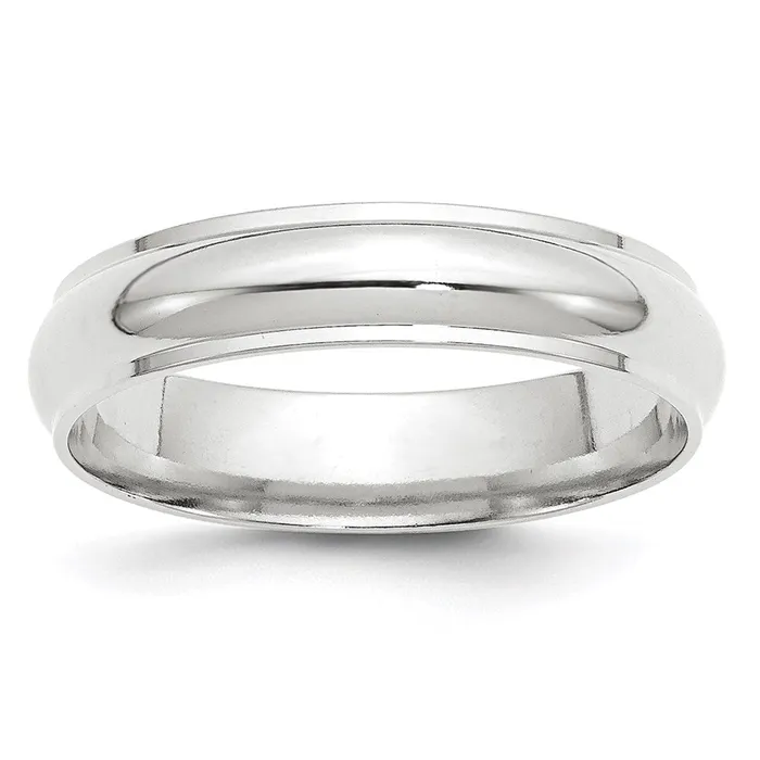 Rings Goldia Solid 18K White Gold 5mm Half Round with Edge MensWomens Wedding Band Ring Size 135 Rings Goldia Solid 18K White Gold 5mm Half Round with Edge MensWomens Wedding Band Ring Size 135