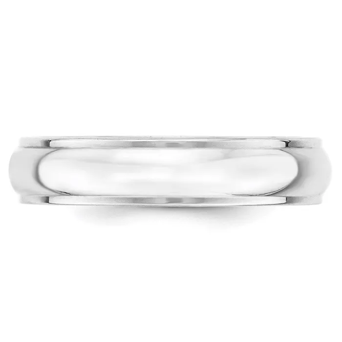 Rings Goldia Solid 18K White Gold 5mm Half Round with Edge MensWomens Wedding Band Ring Size 135 Rings Goldia Solid 18K White Gold 5mm Half Round with Edge MensWomens Wedding Band Ring Size 135