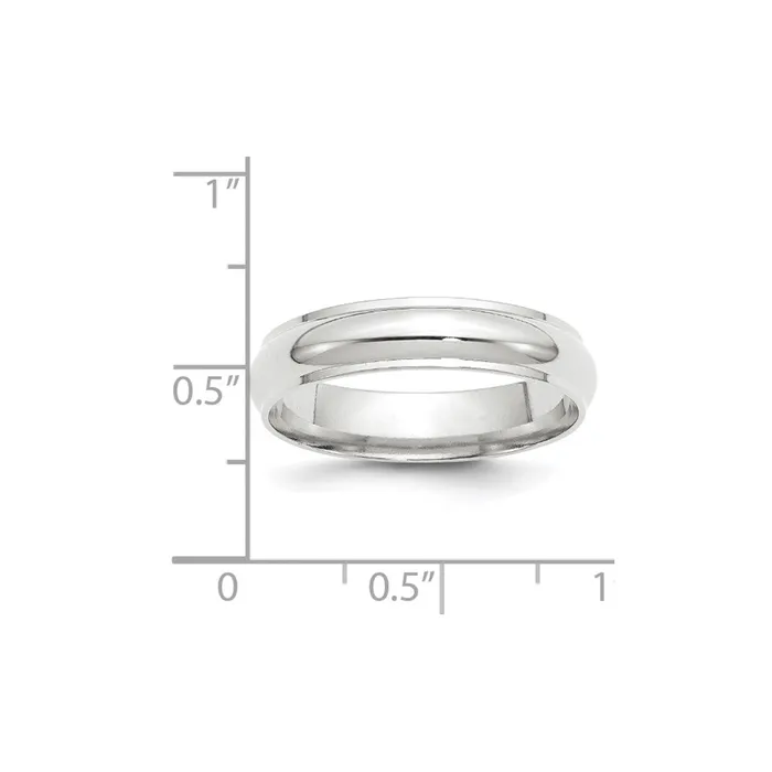 Rings Goldia Solid 18K White Gold 5mm Half Round with Edge MensWomens Wedding Band Ring Size 135 Rings Goldia Solid 18K White Gold 5mm Half Round with Edge MensWomens Wedding Band Ring Size 135