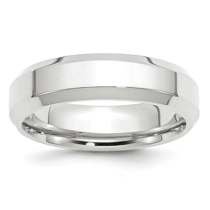 Rings Goldia Solid 18K White Gold 6mm Bevel Edge Comfort Fit MensWomens Wedding Band Ring Size 115 Rings Goldia Solid 18K White Gold 6mm Bevel Edge Comfort Fit MensWomens Wedding Band Ring Size 115