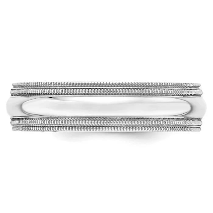 Rings Goldia Solid 18K White Gold 6mm Double Milgrain Comfort Fit MensWomens Wedding Band Ring Size 75 Rings Goldia Solid 18K White Gold 6mm Double Milgrain Comfort Fit MensWomens Wedding Band Ring Size 75