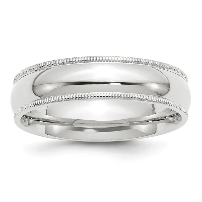 Rings Goldia Solid 18K White Gold 6mm Milgrain Comfort Fit MensWomens Wedding Band Ring Size 14 Rings Goldia Solid 18K White Gold 6mm Milgrain Comfort Fit MensWomens Wedding Band Ring Size 14