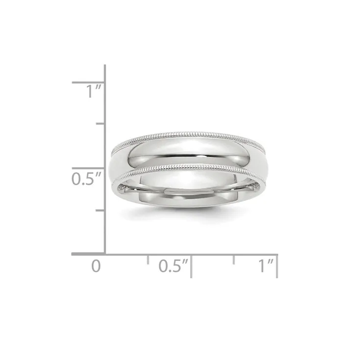 Rings Goldia Solid 18K White Gold 6mm Milgrain Comfort Fit MensWomens Wedding Band Ring Size 14 Rings Goldia Solid 18K White Gold 6mm Milgrain Comfort Fit MensWomens Wedding Band Ring Size 14