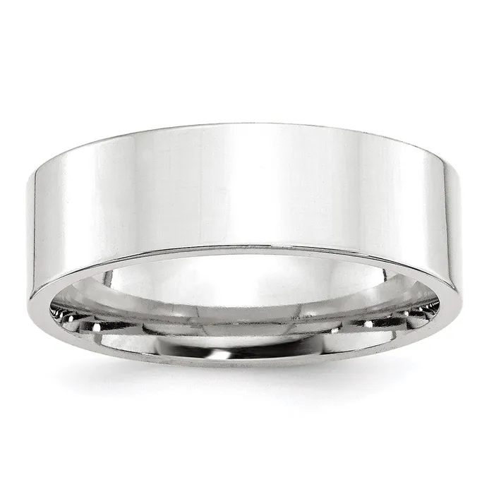 Rings Goldia Solid 18K White Gold 7mm Standard Flat Comfort Fit MensWomens Wedding Band Ring Size 105 Rings Goldia Solid 18K White Gold 7mm Standard Flat Comfort Fit MensWomens Wedding Band Ring Size 105
