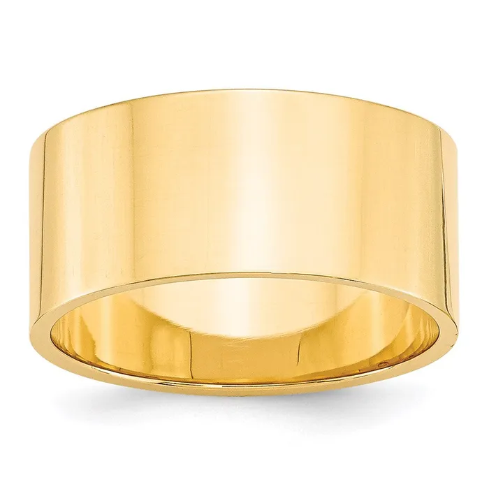 Rings Goldia Solid 18K Yellow Gold 10mm Light Weight Flat MensWomens Wedding Band Ring Size 11