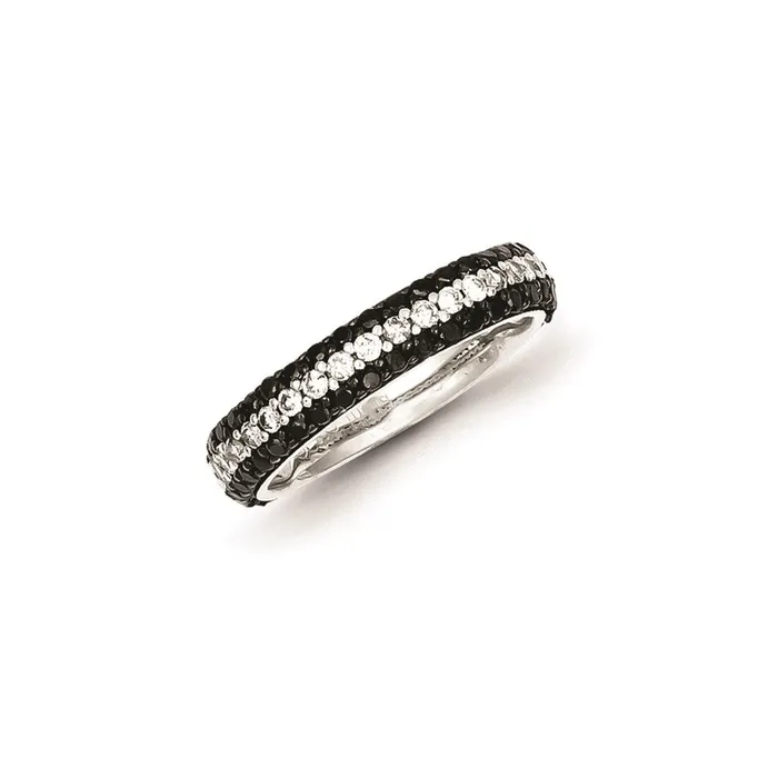 Rings Goldia Sterling Silver Black and White Diamond Ring