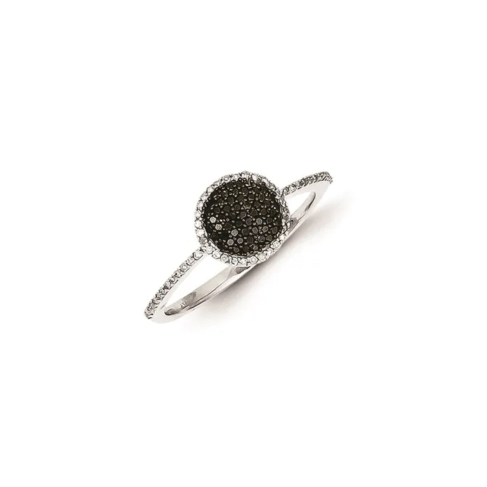 Rings Goldia Sterling Silver Black and White Diamond Round Ring