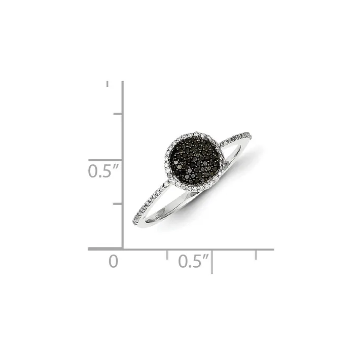 Rings Goldia Sterling Silver Black and White Diamond Round Ring