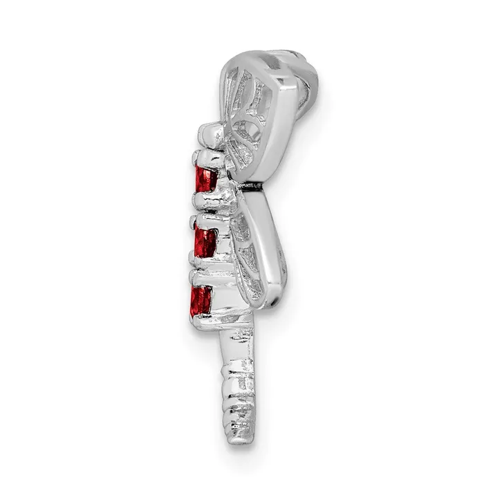 Rings Goldia Sterling Silver Rhodium Garnet Dragonfly Chain Slide