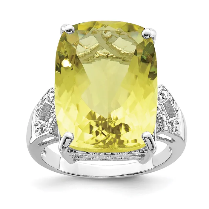 Rings Goldia Sterling Silver Rhodium Lemon Quartz u0026 Natural Diamond Gemstone Birthstone Ring Fine Jewelry Gift for Her Rings Goldia Sterling Silver Rhodium Lemon Quartz u0026 Natural Diamond Gemstone Birthstone Ring Fine Jewelry Gift for Her