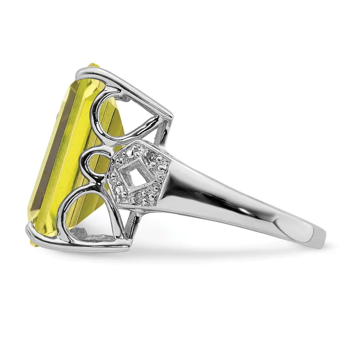 Rings Goldia Sterling Silver Rhodium Lemon Quartz u0026 Natural Diamond Gemstone Birthstone Ring Fine Jewelry Gift for Her Rings Goldia Sterling Silver Rhodium Lemon Quartz u0026 Natural Diamond Gemstone Birthstone Ring Fine Jewelry Gift for Her