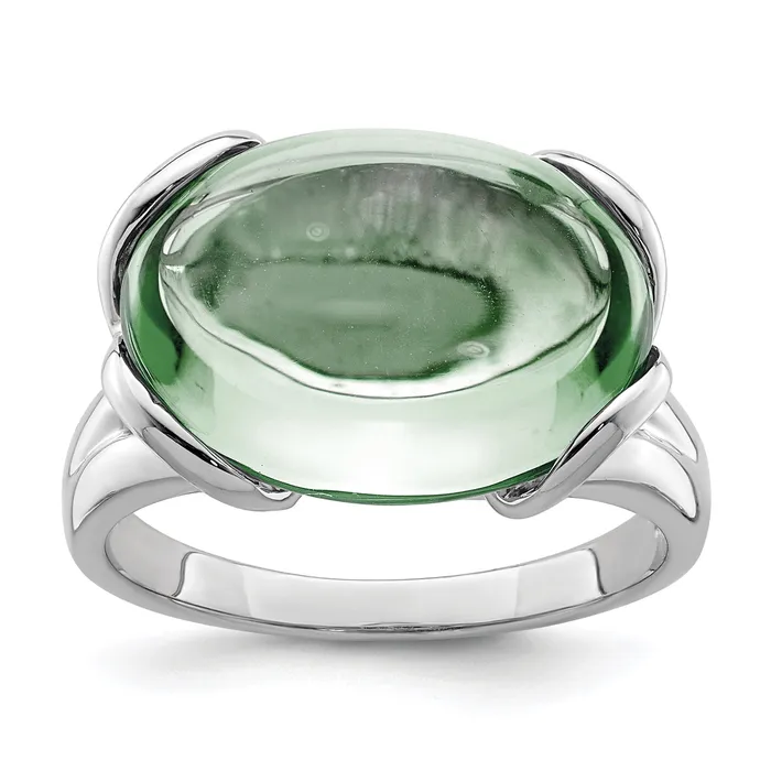 Rings Goldia Sterling Silver Rhodium Oval Green Quartz Gemstone Birthstone Ring Fine Jewelry Gift for Her Rings Goldia Sterling Silver Rhodium Oval Green Quartz Gemstone Birthstone Ring Fine Jewelry Gift for Her