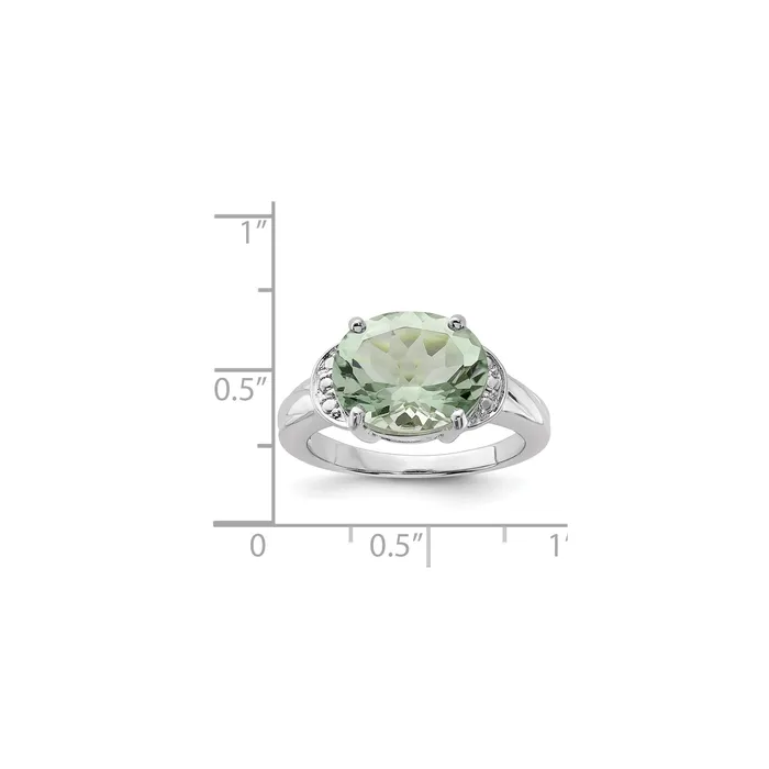 Rings Goldia Sterling Silver Rhodium Oval Green Quartz Gemstone Birthstone Ring Fine Jewelry Gift for Her Rings Goldia Sterling Silver Rhodium Oval Green Quartz Gemstone Birthstone Ring Fine Jewelry Gift for Her