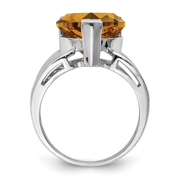 Rings Goldia Sterling Silver Rhodium Whiskey Quartz Ring