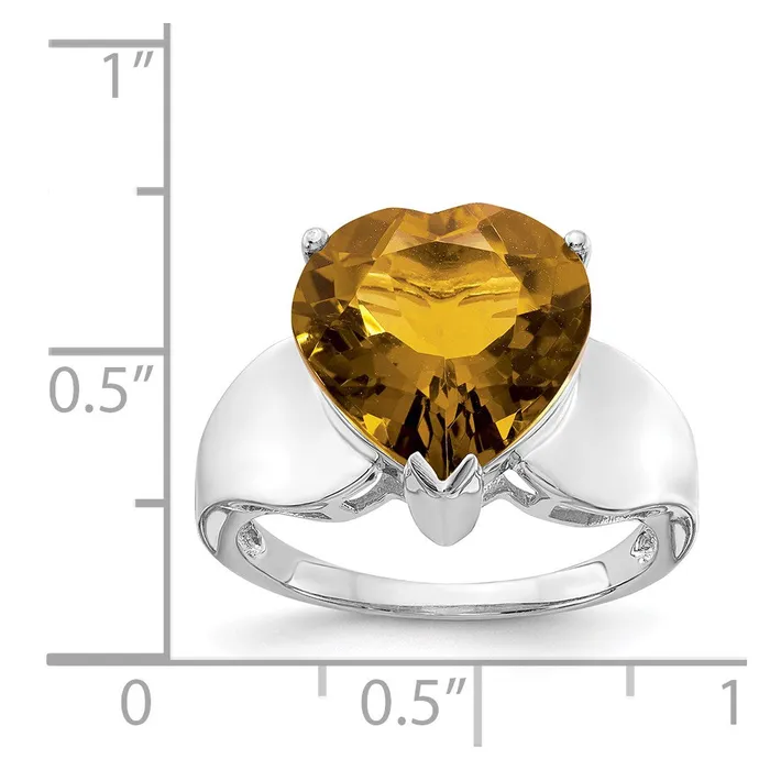 Rings Goldia Sterling Silver Rhodium Whiskey Quartz Ring