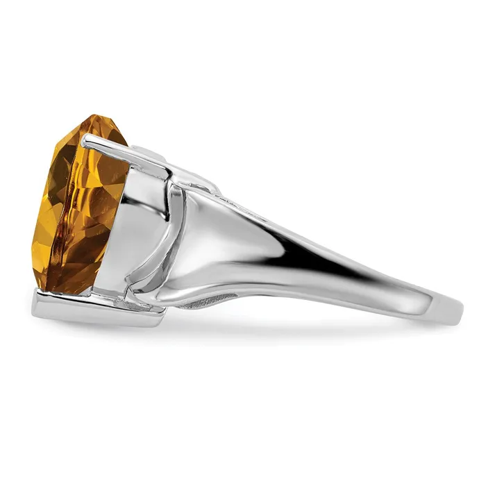 Rings Goldia Sterling Silver Rhodium Whiskey Quartz Ring
