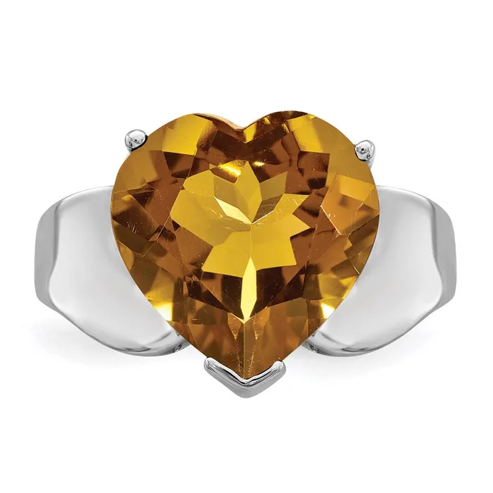 Rings Goldia Sterling Silver Rhodium Whiskey Quartz Ring