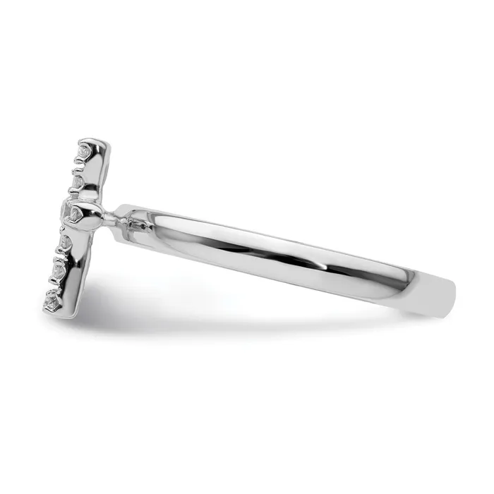 Rings Goldia Sterling Silver Stackable Expressions Cross Diamond Ring