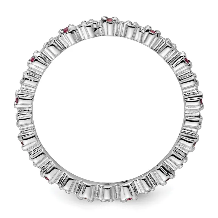 Rings Goldia Sterling Silver Stackable Expressions Rhod Garnet u0026 Diamond Ring