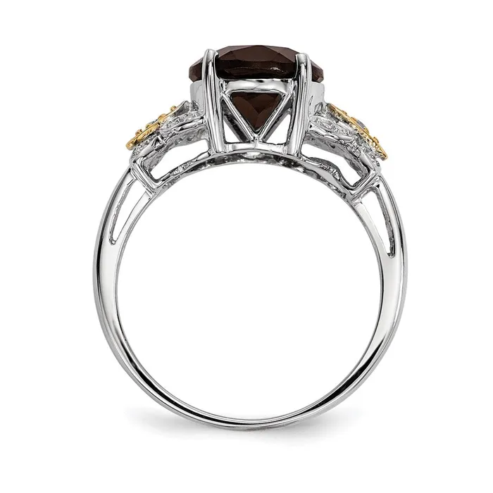 Rings Goldia Sterling Silver u0026 14K Smoky Quartz and Diamond Ring