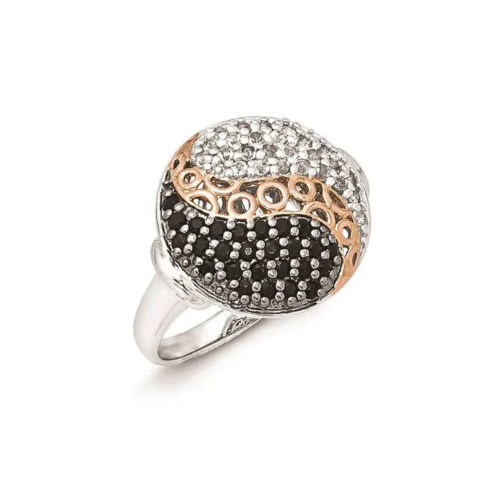 Rings Goldia Sterling Silver u0026 Rose Goldplated Blk Rhodium White Topaz Onyx Ring Rings Goldia Sterling Silver u0026 Rose Goldplated Blk Rhodium White Topaz Onyx Ring