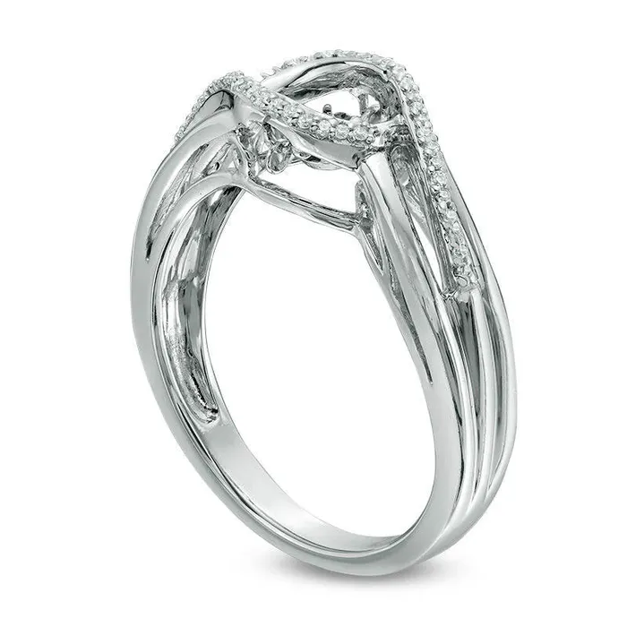Rings Goldia Unstoppable Love 010 CT TW Natural Diamond Split Bypass Ring in Solid 10K White Gold Rings Goldia Unstoppable Love 010 CT TW Natural Diamond Split Bypass Ring in Solid 10K White Gold