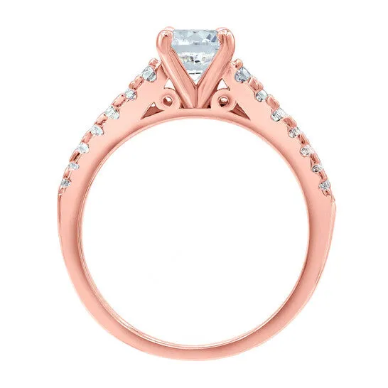 Rings JMS always Original DiamondMuse 225 cttw Rose Gold Plated Over Sterling Silver Round Swarovski Diamond Solitaire Bridal Set