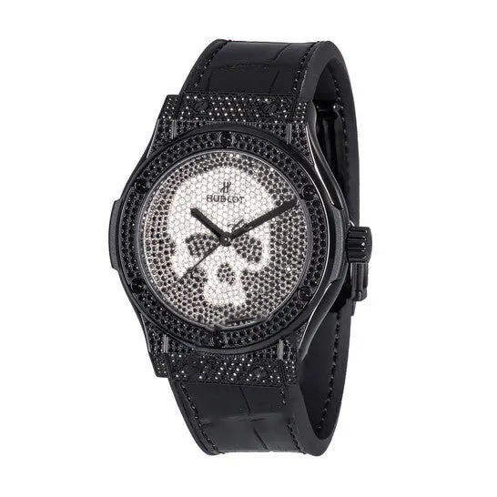 Rings JMS always Original Hublot Classic Fusion Skull Full Pave Automatic Diamond Mens Watch 542ND9100LR1700SKULL Rings JMS always Original Hublot Classic Fusion Skull Full Pave Automatic Diamond Mens Watch 542ND9100LR1700SKULL