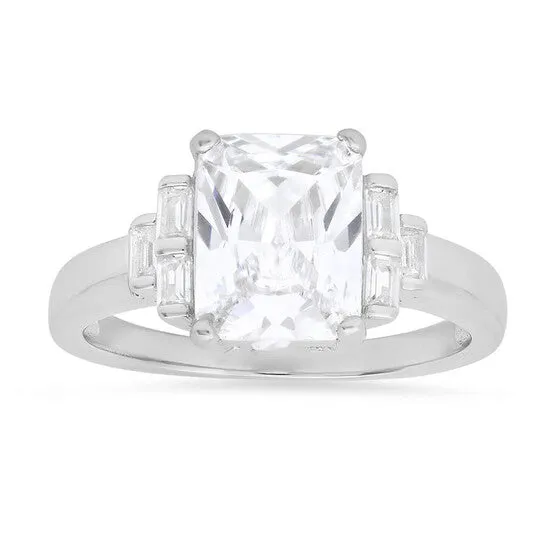 Rings JMS always Original Kylie Harper Sterling Silver Emeraldcut Cubic Zirconia CZ Ring Rings JMS always Original Kylie Harper Sterling Silver Emeraldcut Cubic Zirconia CZ Ring