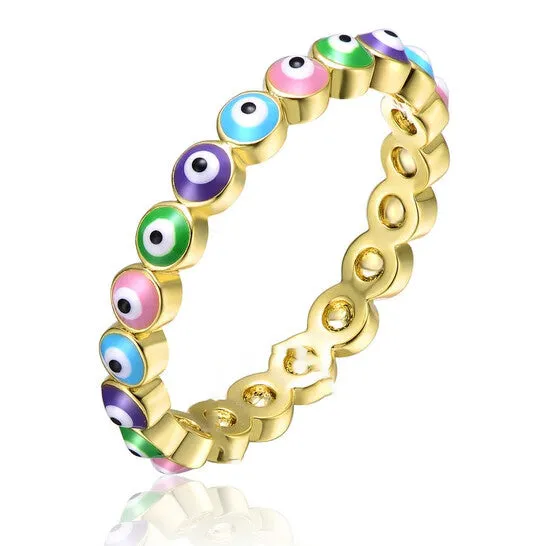 Rings JMS always Original Megan Walford Rachel Glauber Young AdultsTeens 14k Yellow Gold Plated Colorful Enamel Evil Eye Stacking Ring Rings JMS always Original Megan Walford Rachel Glauber Young AdultsTeens 14k Yellow Gold Plated Colorful Enamel Evil Eye Stacking Ring
