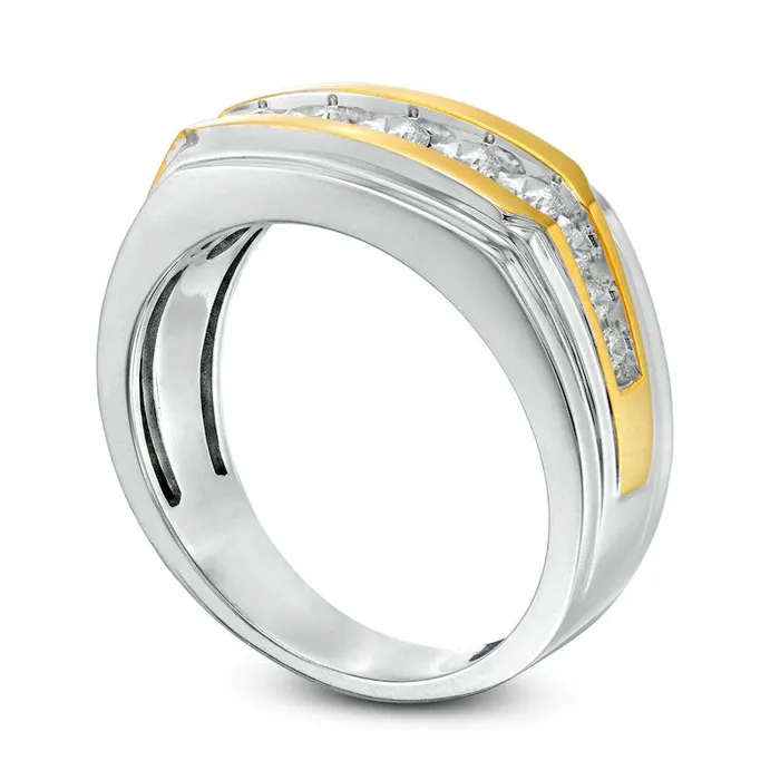 Rings Mens 075 CT TW Natural Diamond Wedding Band in Solid 10K TwoTone Gold Goldia Rings Mens 075 CT TW Natural Diamond Wedding Band in Solid 10K TwoTone Gold Goldia