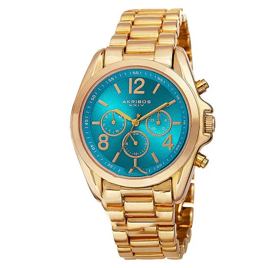 Rings Original Akribos XXIV MultiFunction Blue Dial Yellow Goldtone Ladies Watch AK760YGTQ JMS always Rings Original Akribos XXIV MultiFunction Blue Dial Yellow Goldtone Ladies Watch AK760YGTQ JMS always