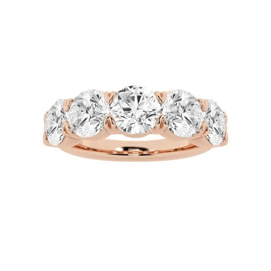 Rings Original Brilliant Diamond 14K Rose Gold 4 CTTW RoundCut LAB GROWN Diamond Five Stone Anniversary Band GSI JMS always Rings Original Brilliant Diamond 14K Rose Gold 4 CTTW RoundCut LAB GROWN Diamond Five Stone Anniversary Band GSI JMS always