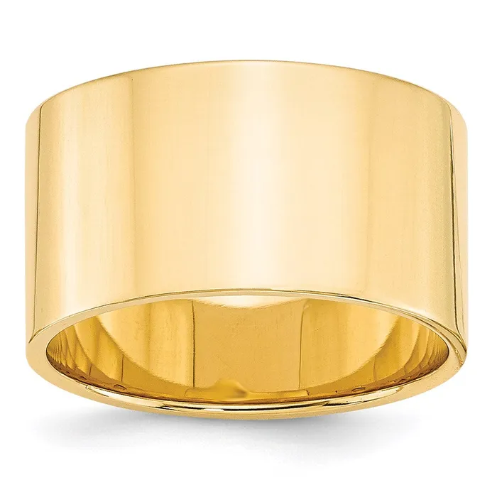 Rings Solid 10K Yellow Gold 12mm Light Weight Flat MensWomens Wedding Band Ring Size 4 Goldia Rings Solid 10K Yellow Gold 12mm Light Weight Flat MensWomens Wedding Band Ring Size 4 Goldia