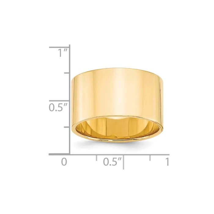 Rings Solid 10K Yellow Gold 12mm Light Weight Flat MensWomens Wedding Band Ring Size 4 Goldia Rings Solid 10K Yellow Gold 12mm Light Weight Flat MensWomens Wedding Band Ring Size 4 Goldia
